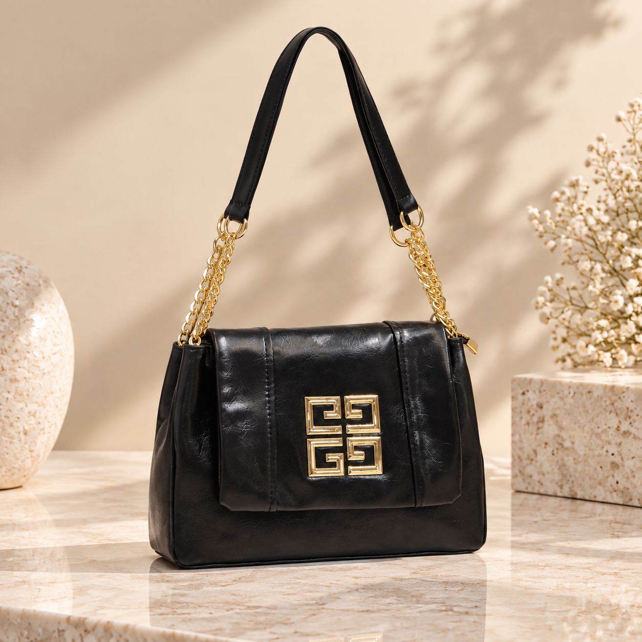 کیف دوشی چرمی زنانه مدل طرح ژیوانژی