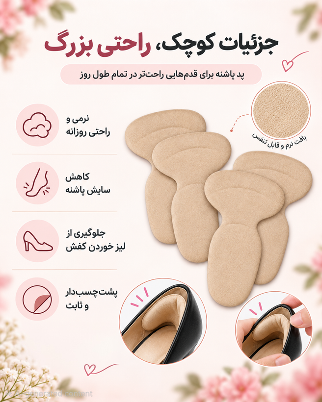 پد محافظ پاشنه و پشت پا در کفش