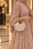 کیف دستی مجلسی دهنه حلقه ای مدل گیپور شکوفه
